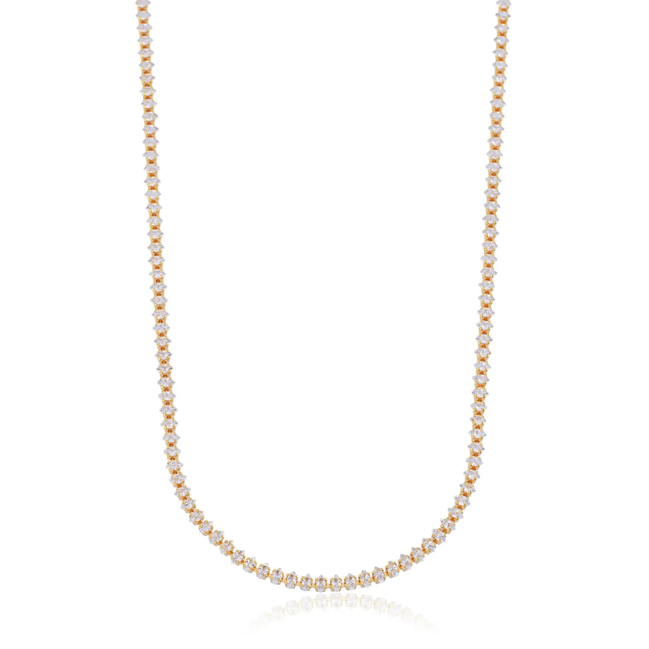 Riviera Necklace with Cubic Zirconia, 18k Gold Plated