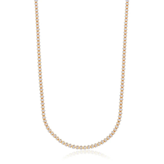 Riviera Necklace with Cubic Zirconia, 18k Gold Plated