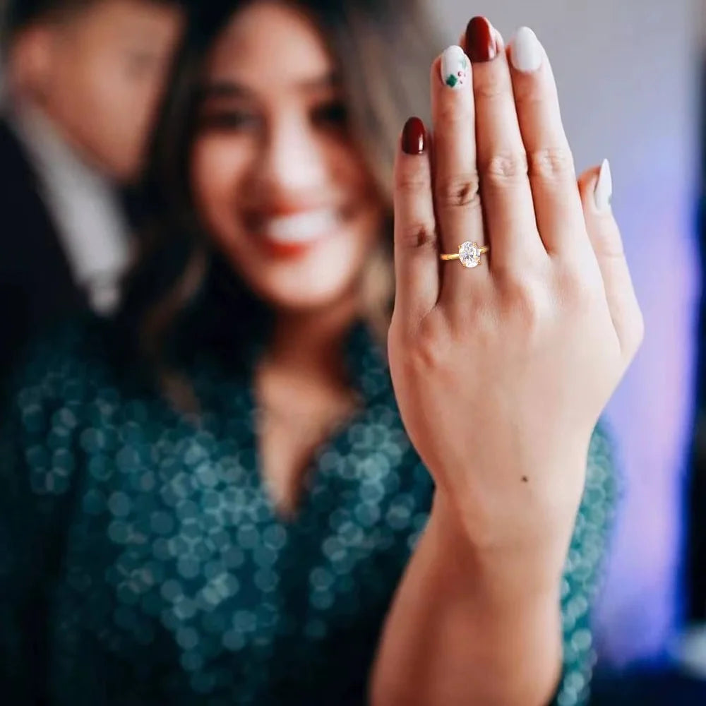 3ct Solitaire Ring, 18k Gold Plated